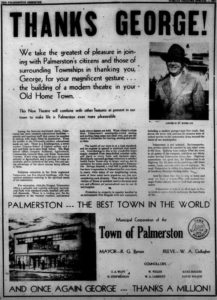 palmerston observer article norgan theatre opening 1947